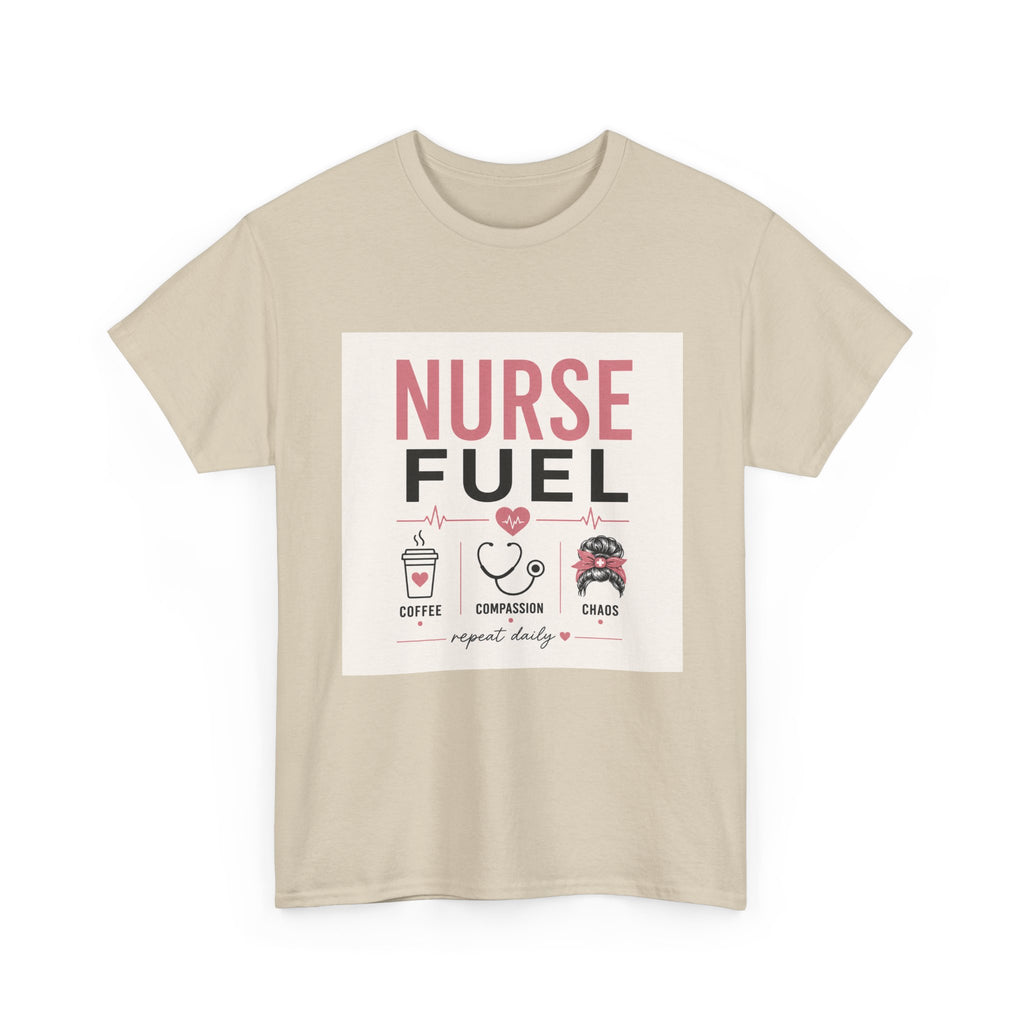 Nurse Fuel T-Shirt — Coffee, Stethoscope & Chaos Graphic Tee for Nurses