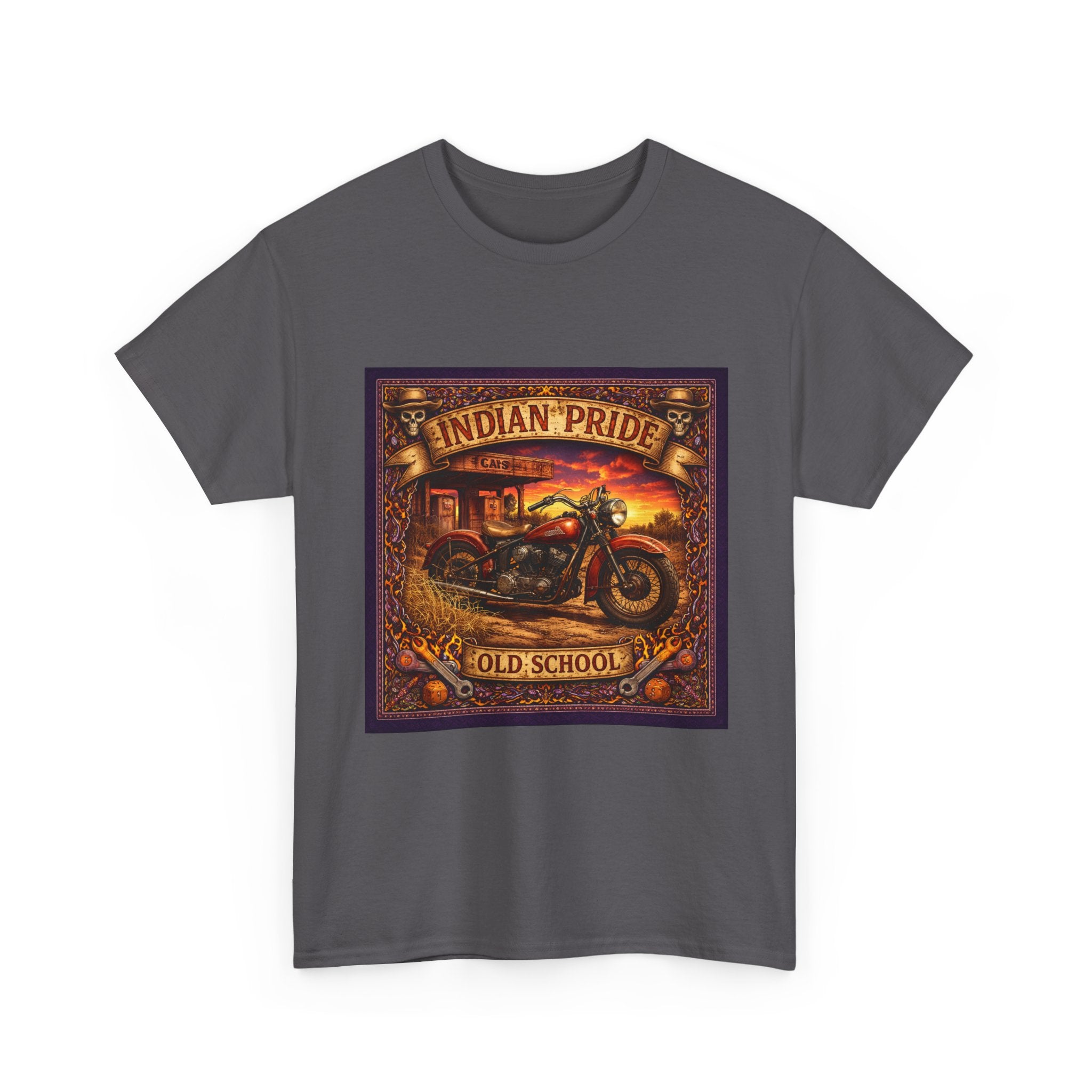 Indian Pride Old School Motorcycle T-Shirt