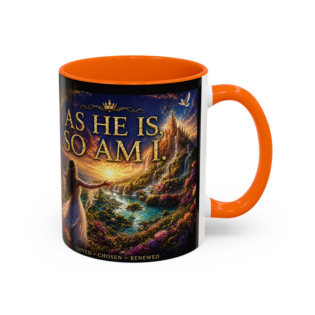 Christian Inspirational Coffee Mug — "As He Is, So Am I" Accent Mug (11/15oz)