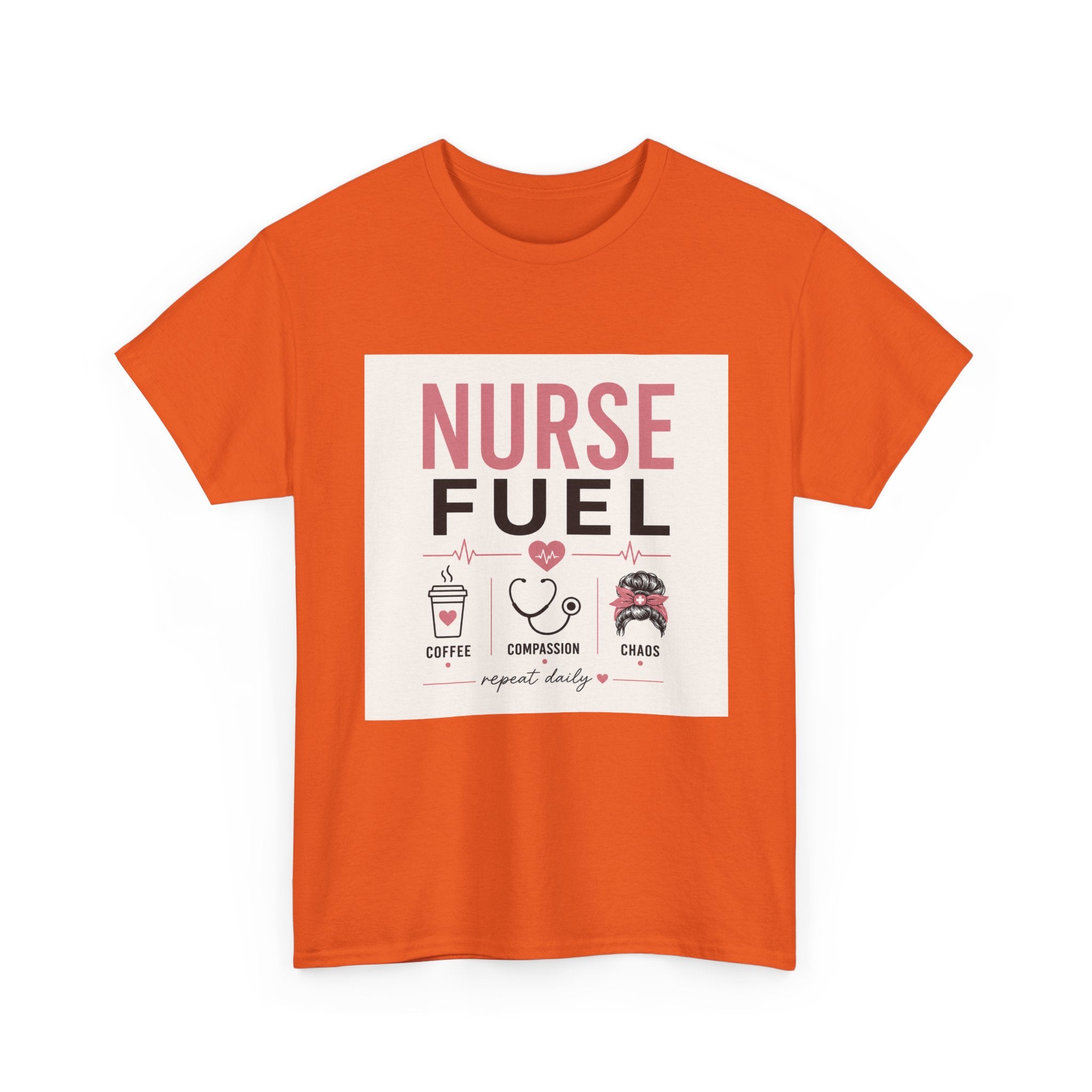 Nurse Fuel T-Shirt — Coffee, Stethoscope & Chaos Graphic Tee for Nurses