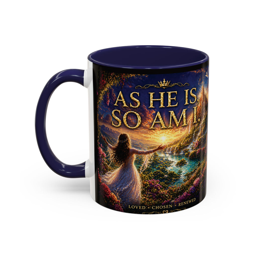 Christian Inspirational Coffee Mug — "As He Is, So Am I" Accent Mug (11/15oz)