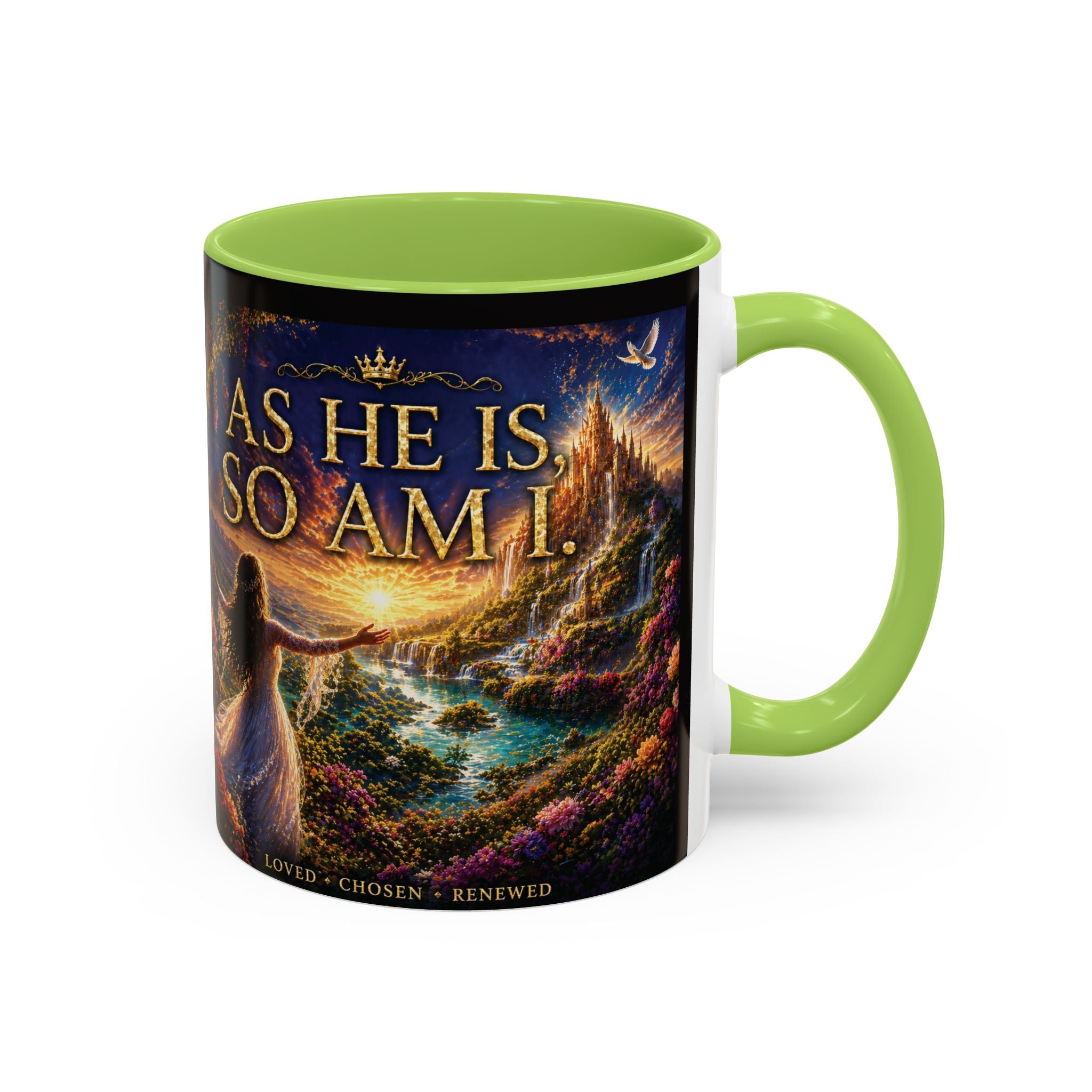 Christian Inspirational Coffee Mug — "As He Is, So Am I" Accent Mug (11/15oz)