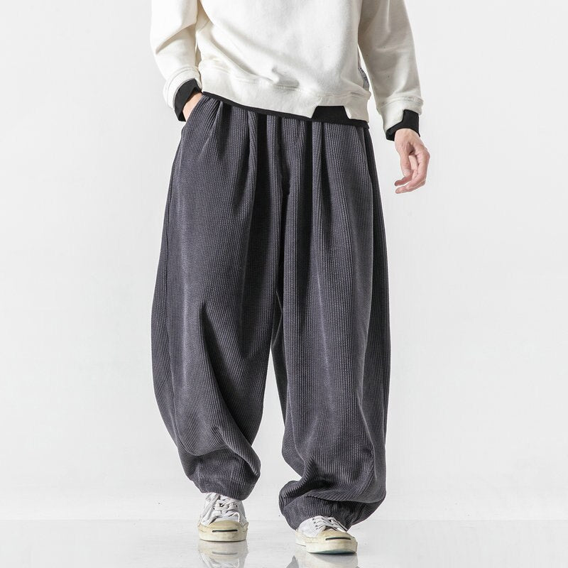 Plus Size Loose Corduroy Harem Casual Pants