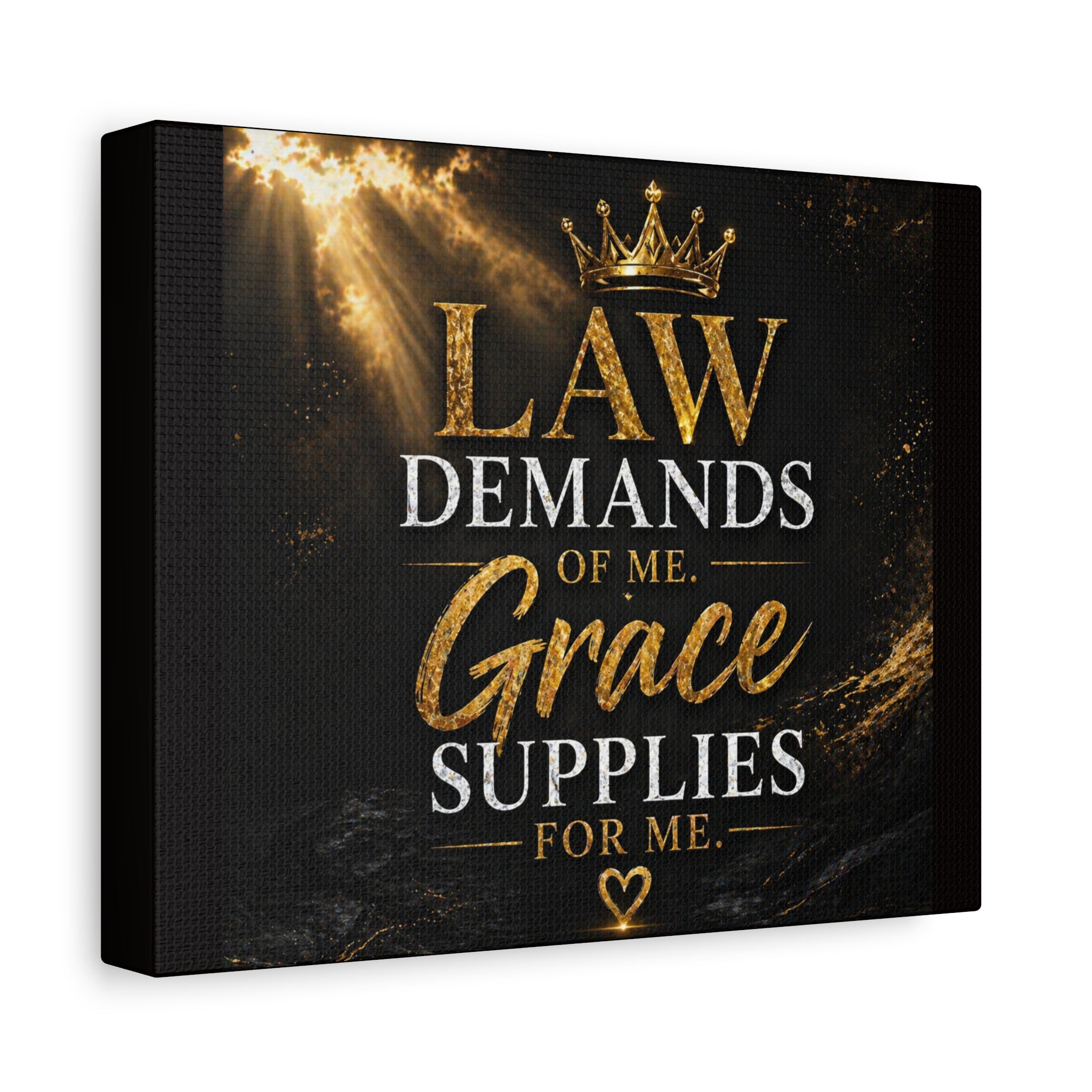 Canvas Wall Art - "Law Demands of Me, Grace Supplies for Me" Inspirational Christian Quote
