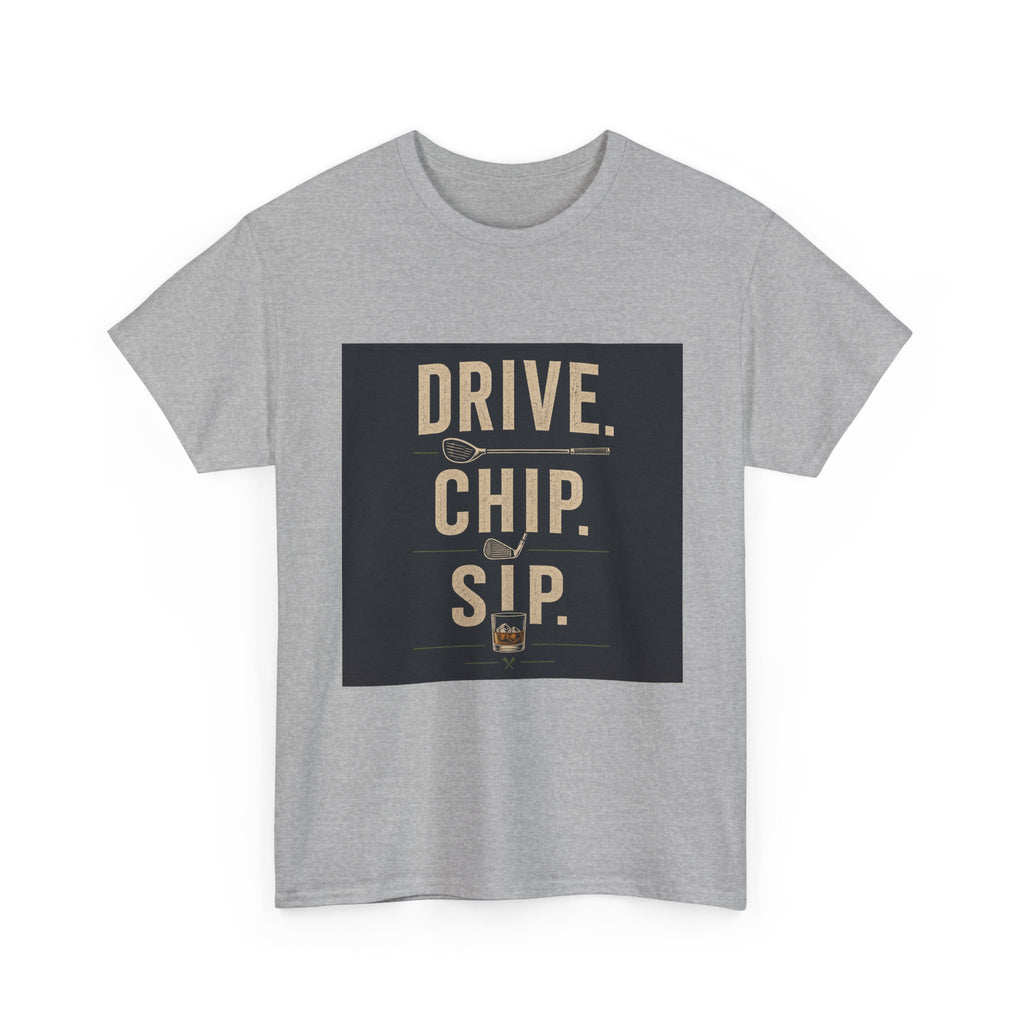 Drive. Chip. Sip. Golf Graphic Tee — Funny Golf Shirt for Players & Fans