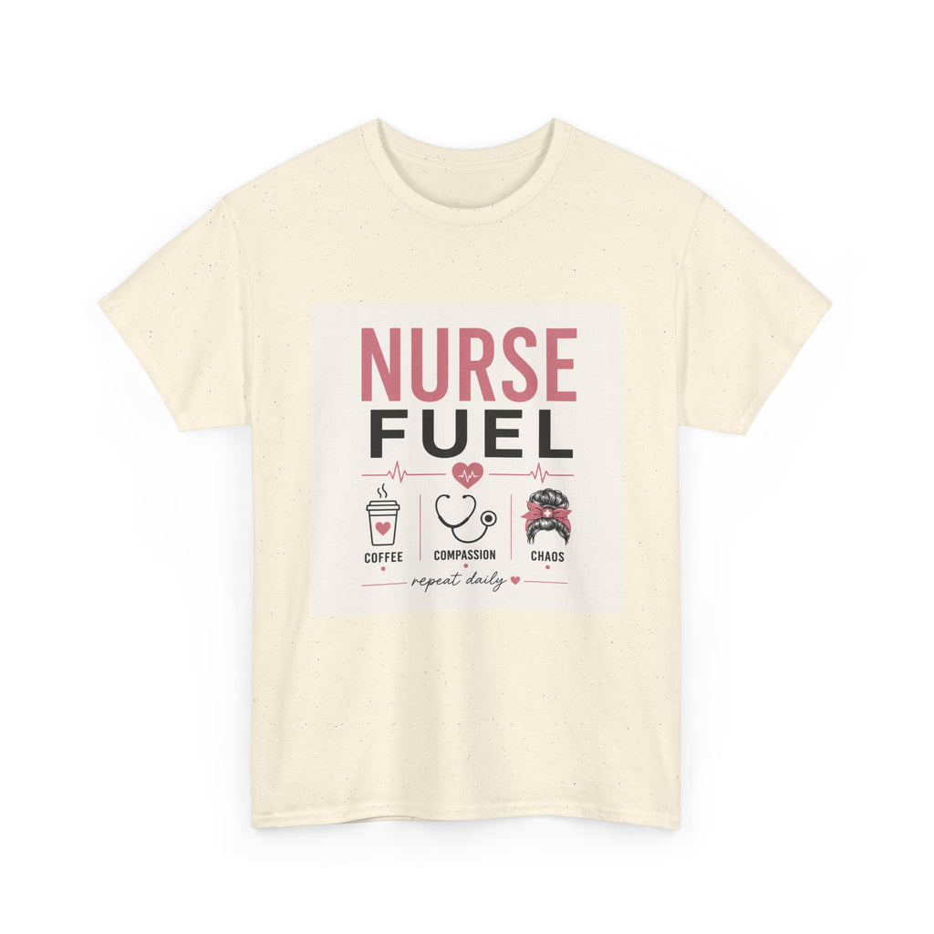 Nurse Fuel T-Shirt — Coffee, Stethoscope & Chaos Graphic Tee for Nurses
