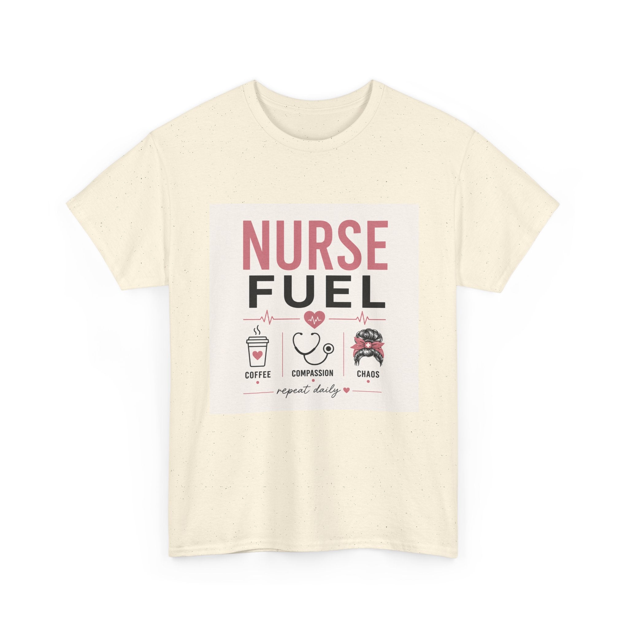 Nurse Fuel T-Shirt — Coffee, Stethoscope & Chaos Graphic Tee for Nurses