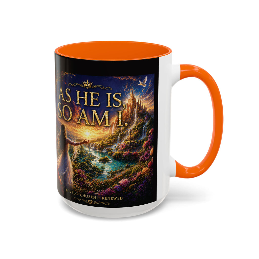 Christian Inspirational Coffee Mug — "As He Is, So Am I" Accent Mug (11/15oz)