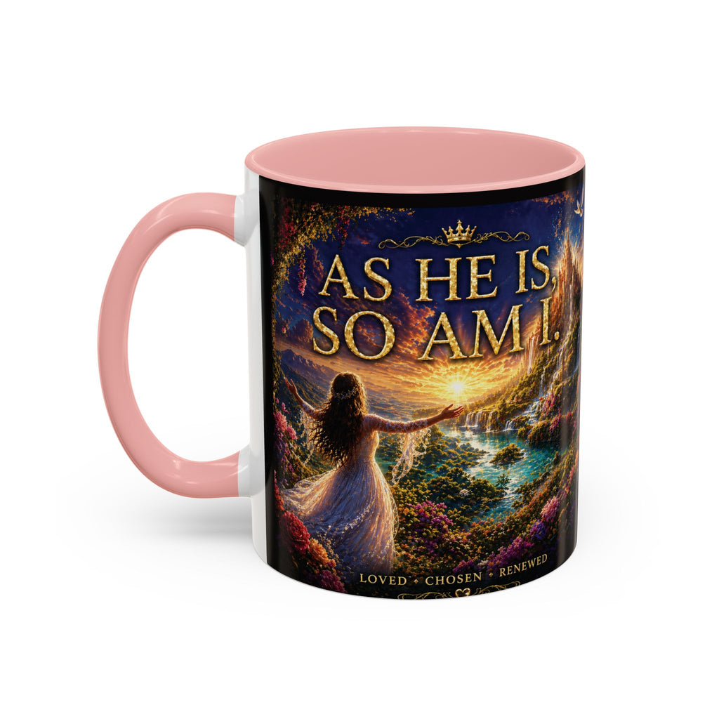 Christian Inspirational Coffee Mug — "As He Is, So Am I" Accent Mug (11/15oz)