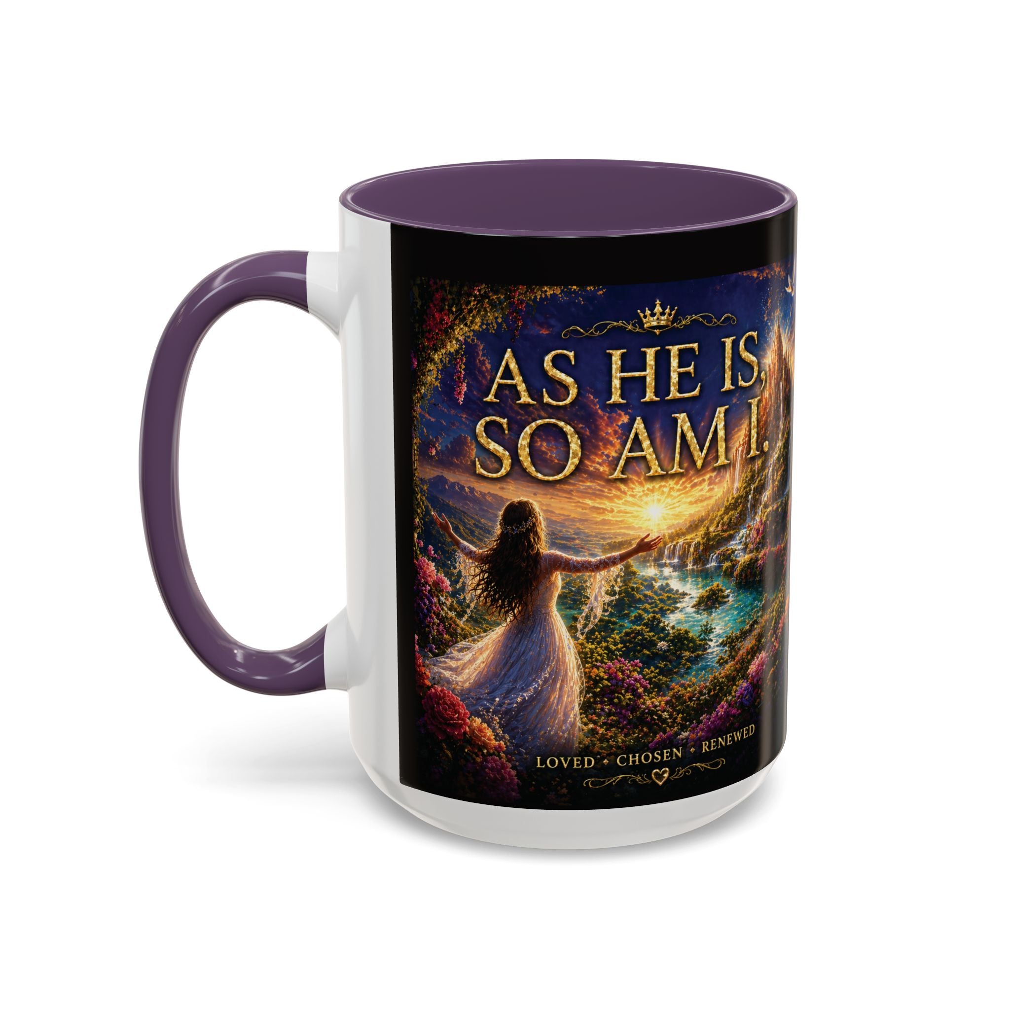 Christian Inspirational Coffee Mug — "As He Is, So Am I" Accent Mug (11/15oz)