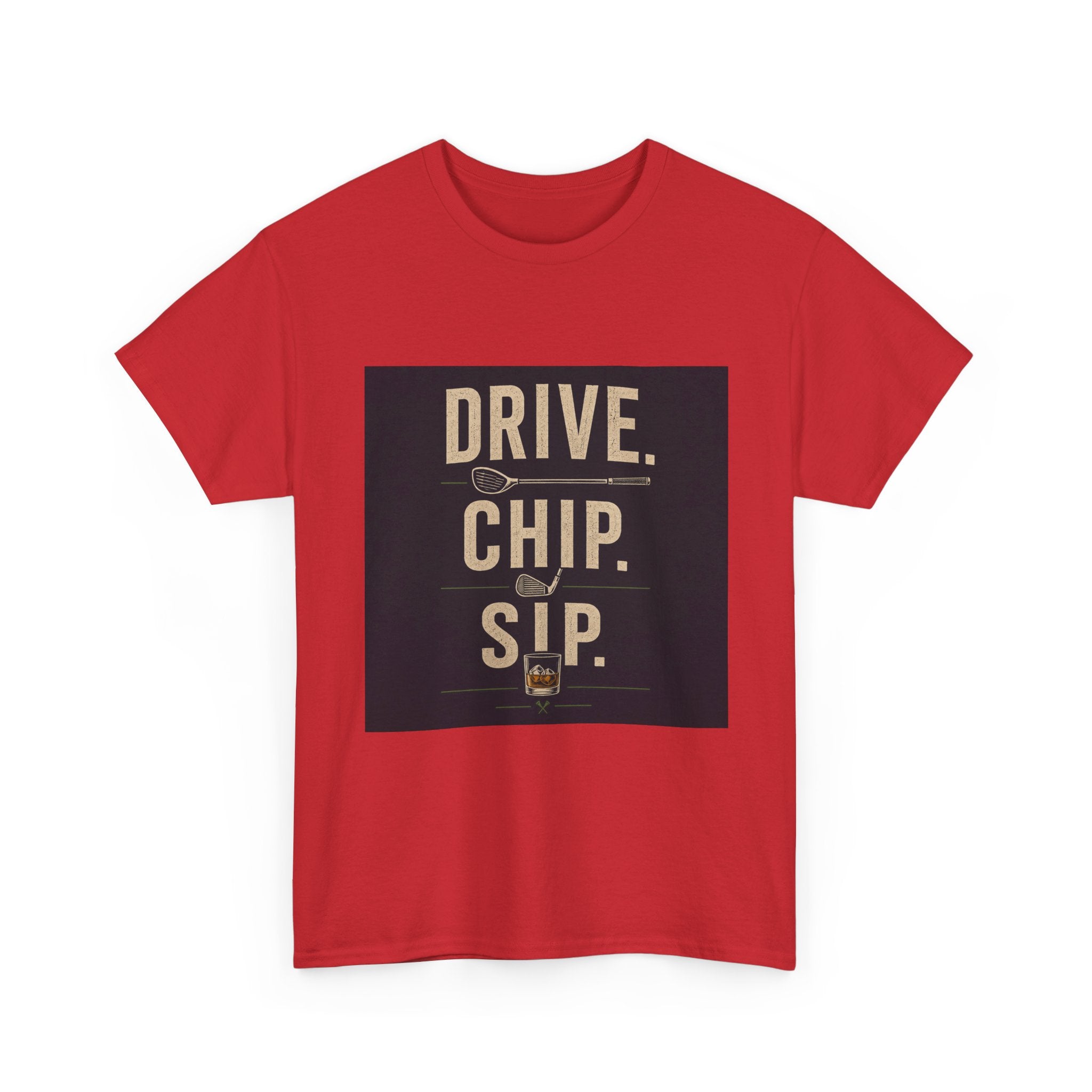 Drive. Chip. Sip. Golf Graphic Tee — Funny Golf Shirt for Players & Fans