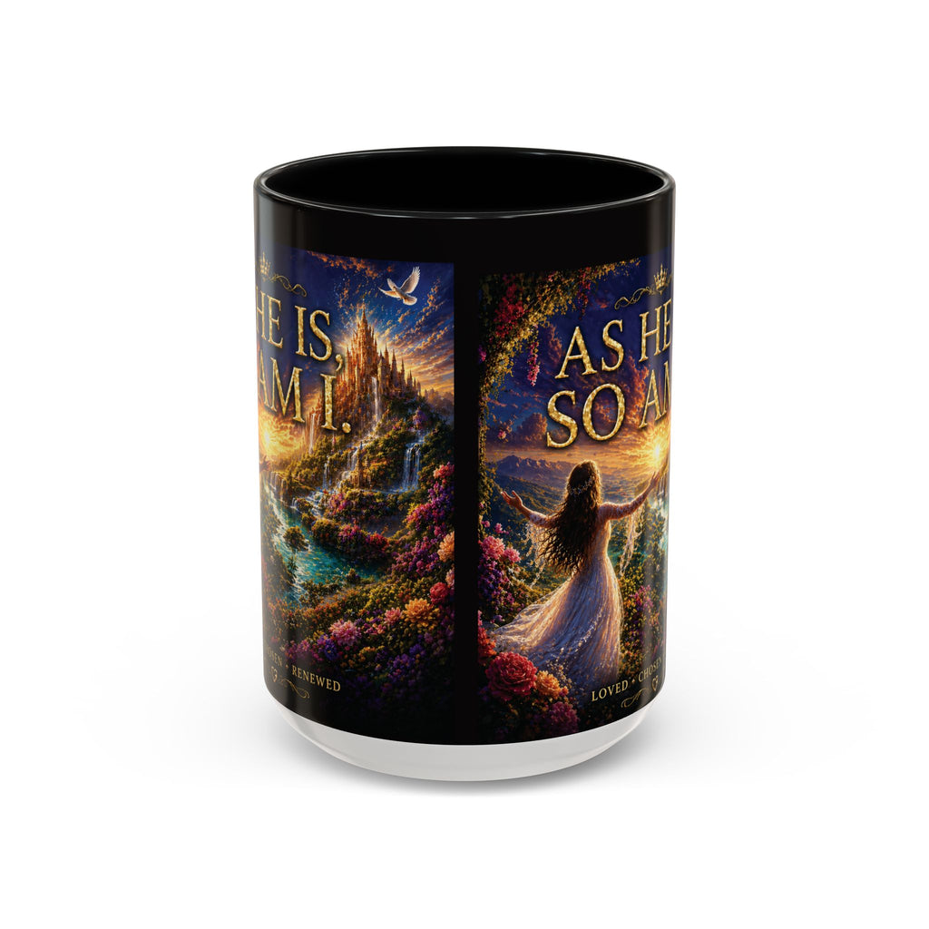 Christian Inspirational Coffee Mug — "As He Is, So Am I" Accent Mug (11/15oz)