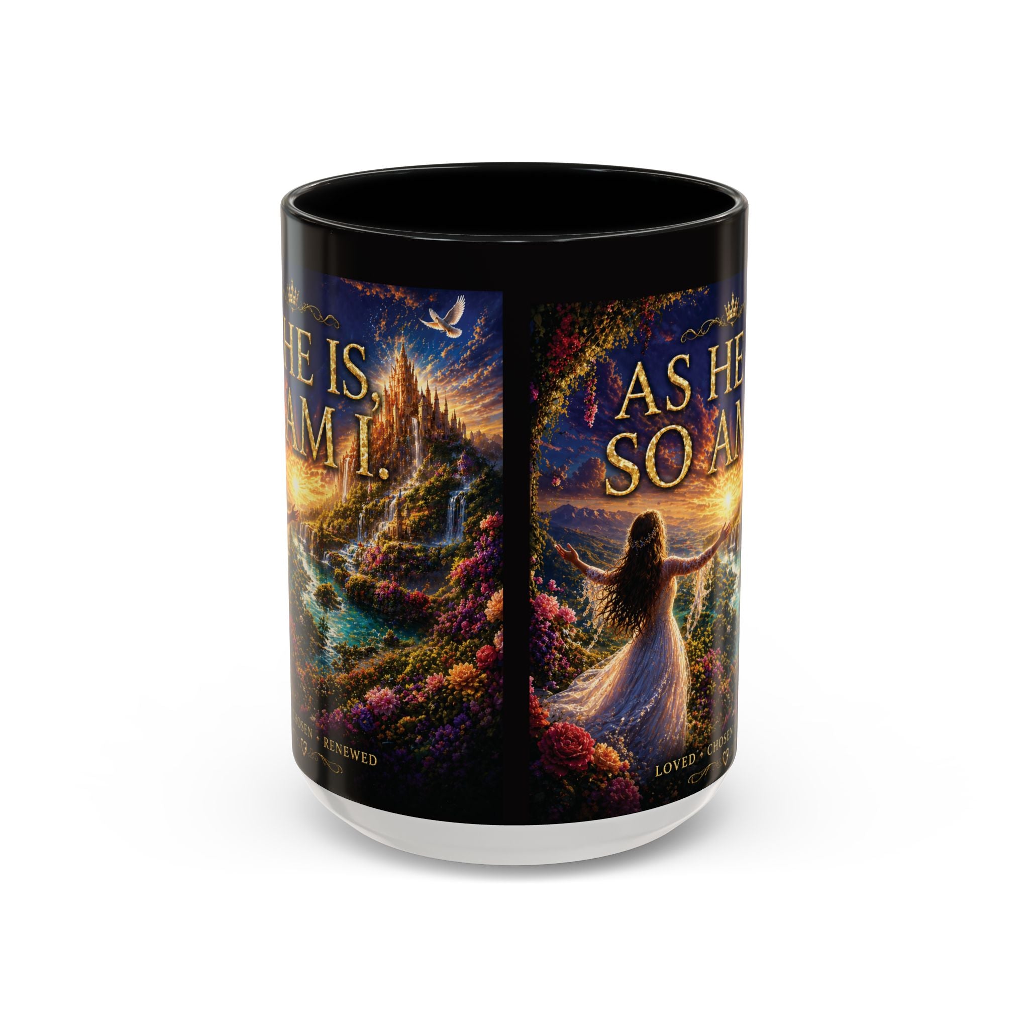 Christian Inspirational Coffee Mug — "As He Is, So Am I" Accent Mug (11/15oz)