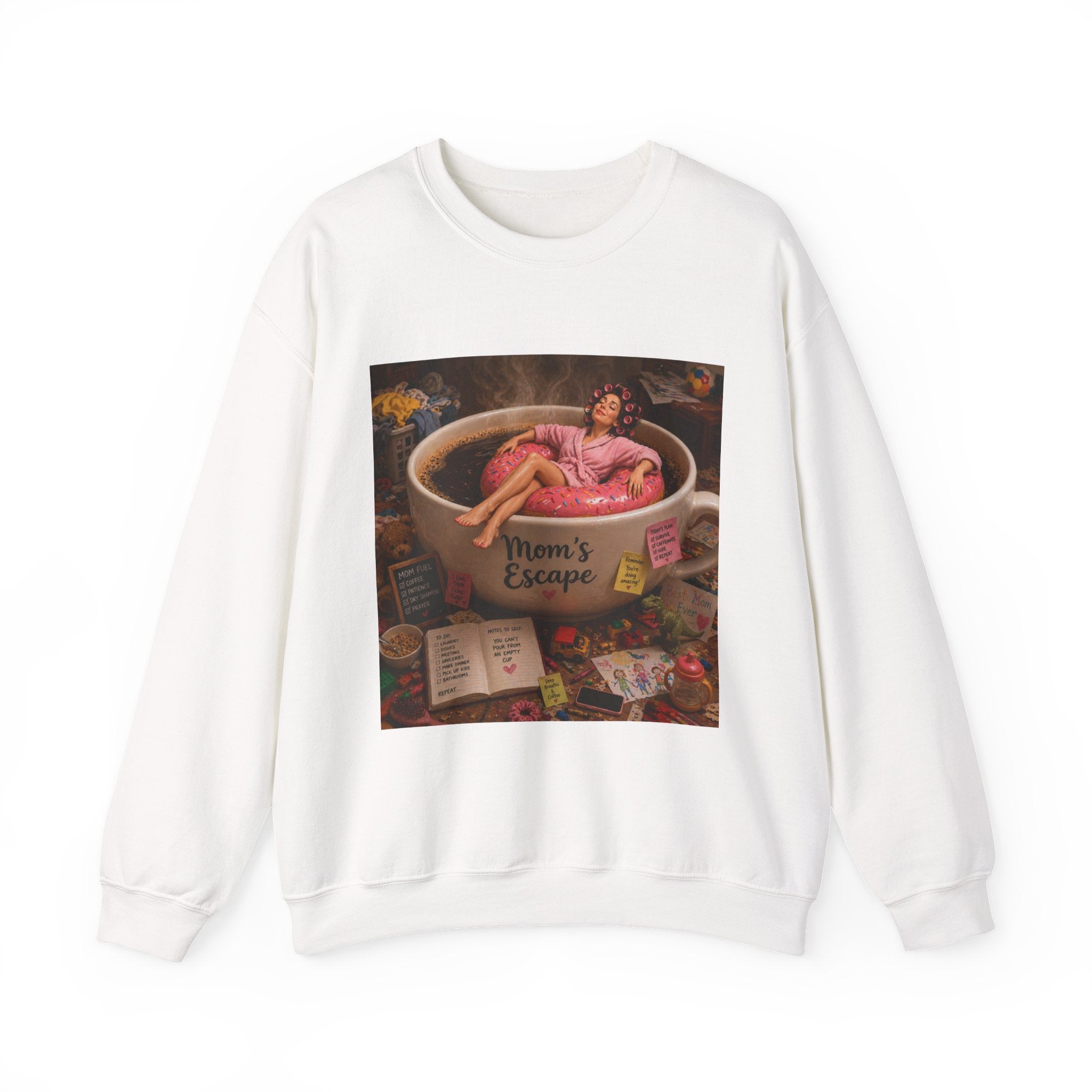 Moms Happy Place - Cup of coffee / heaven Unisex Heavy Blend™ Crewneck Sweatshirt