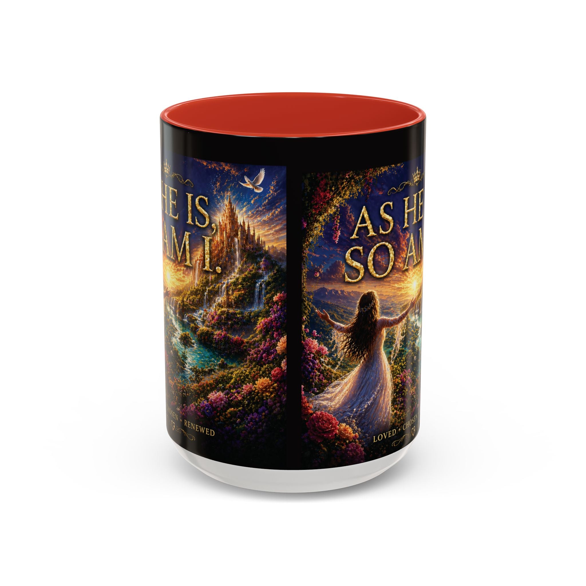 Christian Inspirational Coffee Mug — "As He Is, So Am I" Accent Mug (11/15oz)