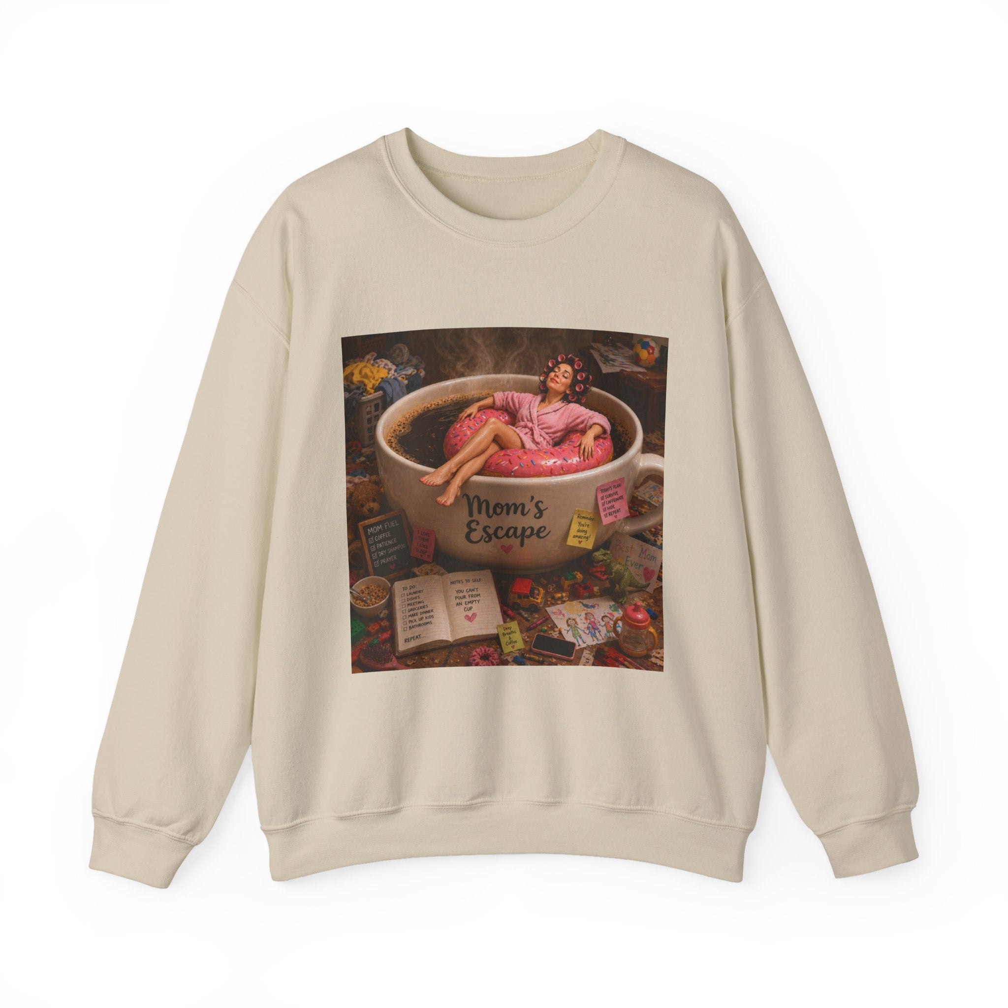Moms Happy Place - Cup of coffee / heaven Unisex Heavy Blend™ Crewneck Sweatshirt