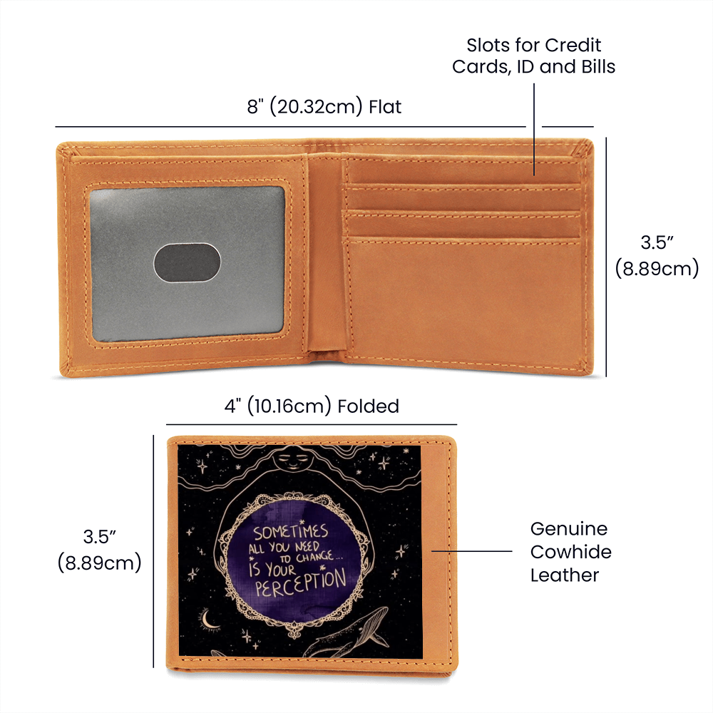 Need different Perspective Leather Wallet