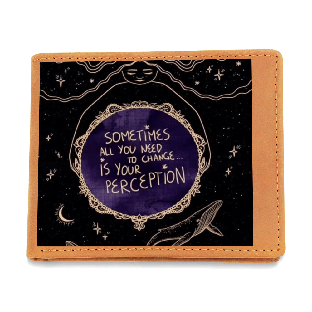 Need different Perspective Leather Wallet