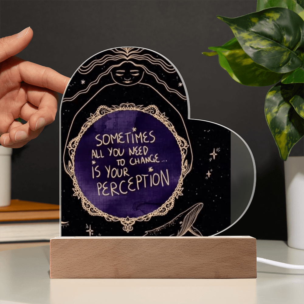 Heaven Here Heaven Now Heart Acrylic Plaque with LED lights