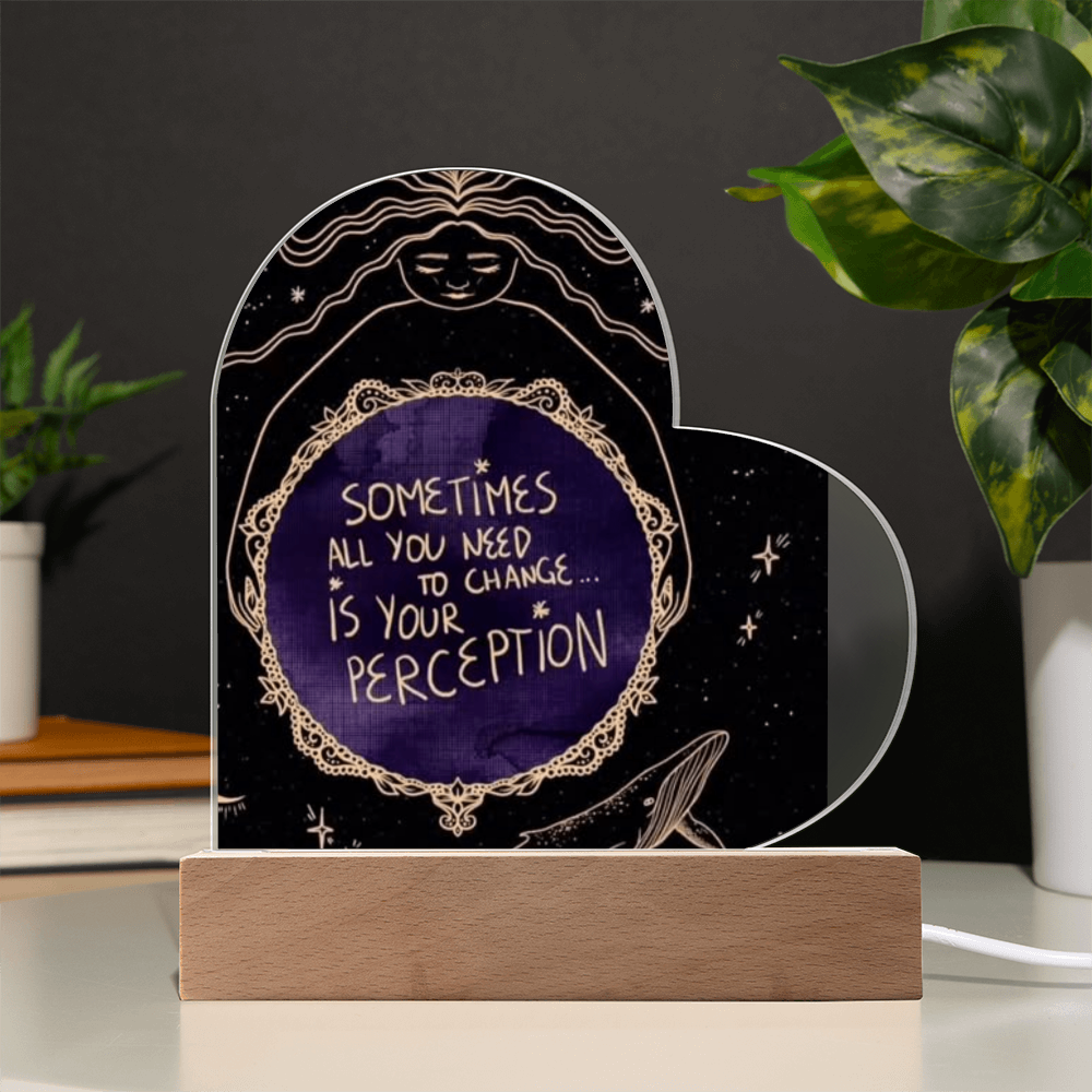 Heaven Here Heaven Now Heart Acrylic Plaque with LED lights