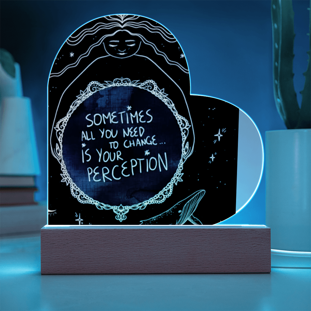 Heaven Here Heaven Now Heart Acrylic Plaque with LED lights