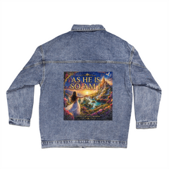 As He is, So Am I Womens oversized Jean Jacket