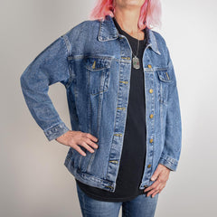 As He is, So Am I Womens oversized Jean Jacket