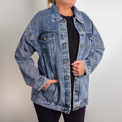 As He is, So Am I Womens oversized Jean Jacket