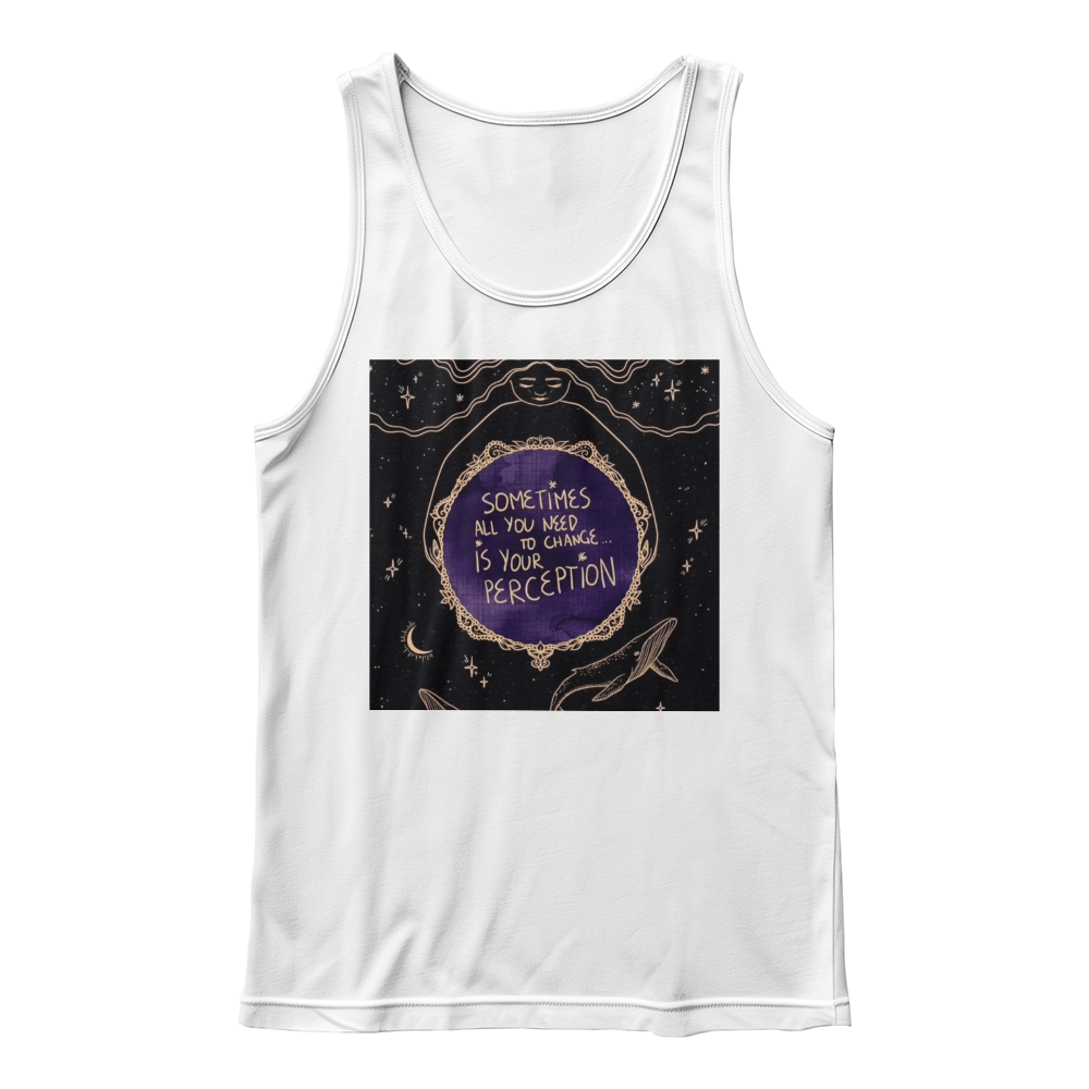 Need a different Perception  White / Grey  Black Tank Shirt