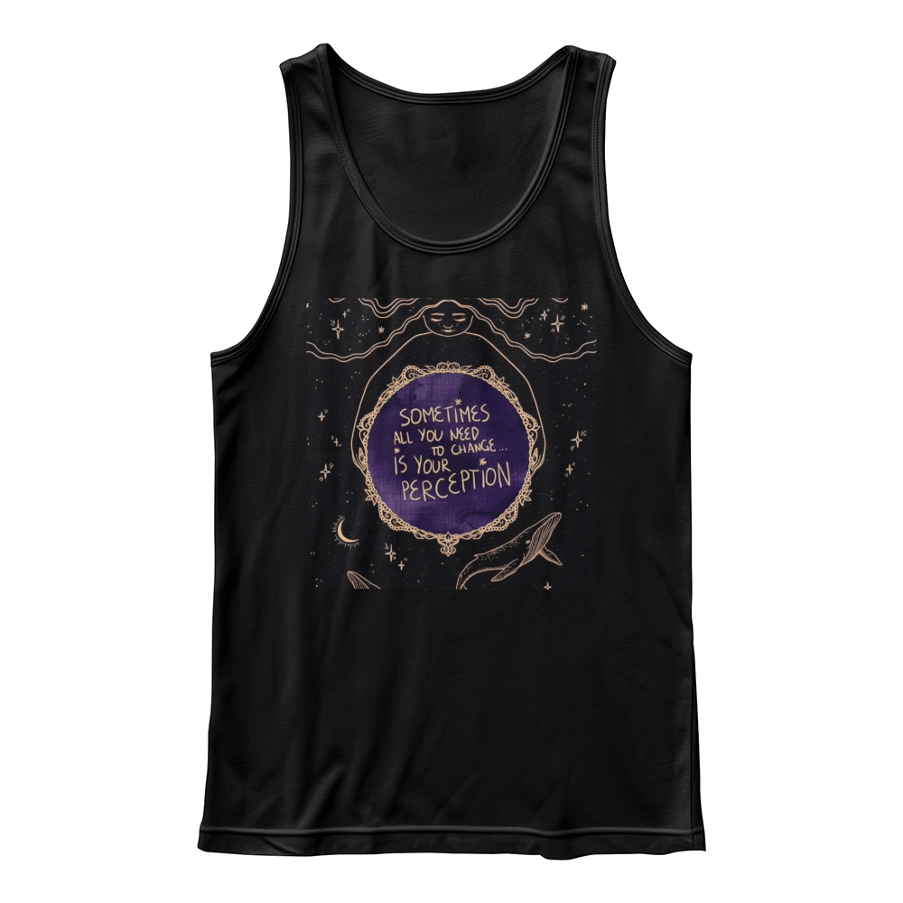 Need a different Perception  White / Grey  Black Tank Shirt