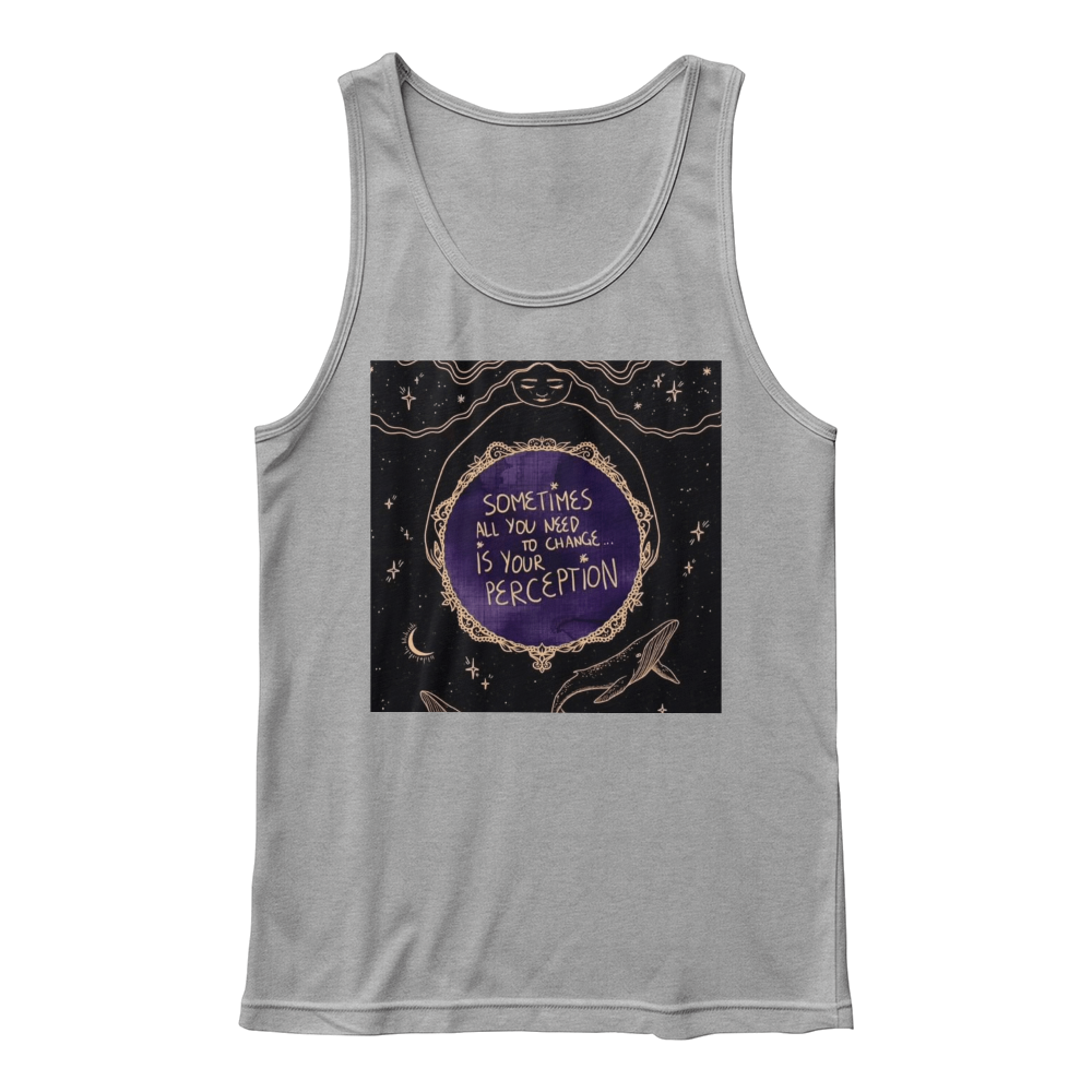 Need a different Perception  White / Grey  Black Tank Shirt