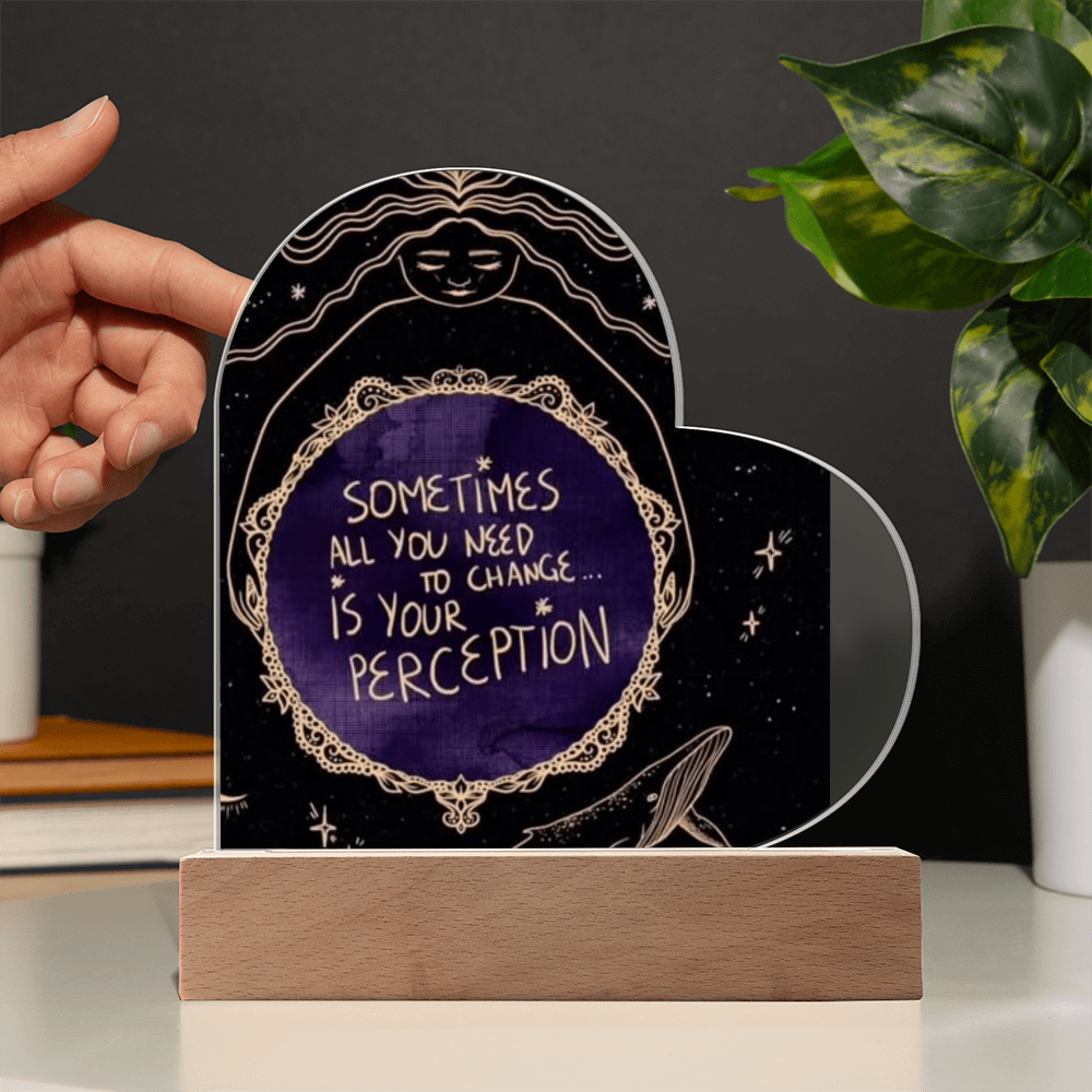 Heaven Here Heaven Now Heart Acrylic Plaque with LED lights