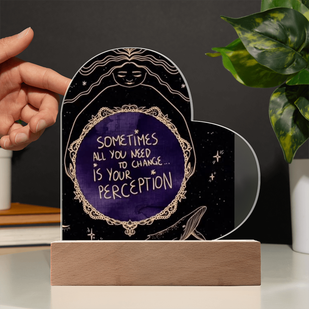Heaven Here Heaven Now Heart Acrylic Plaque with LED lights