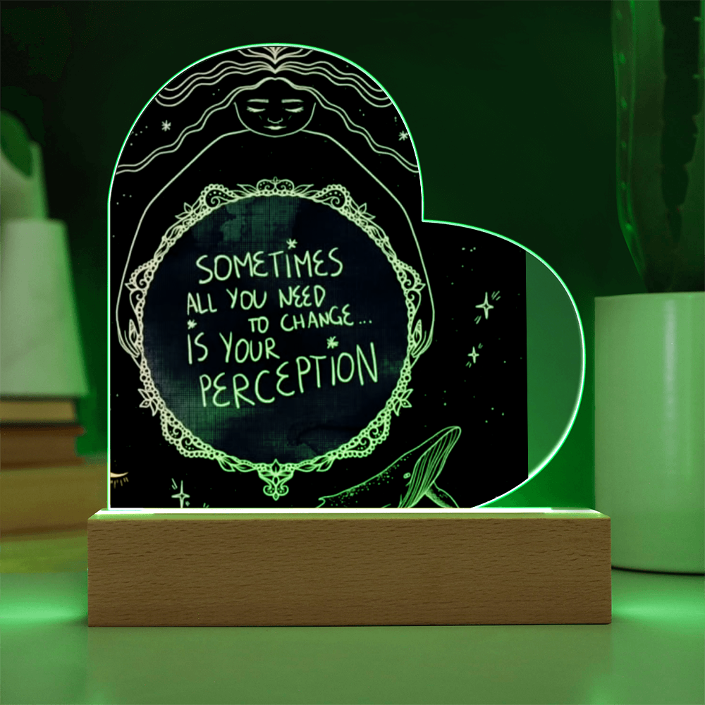 Heaven Here Heaven Now Heart Acrylic Plaque with LED lights