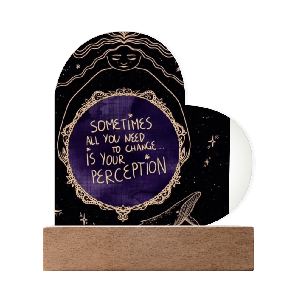 Heaven Here Heaven Now Heart Acrylic Plaque with LED lights