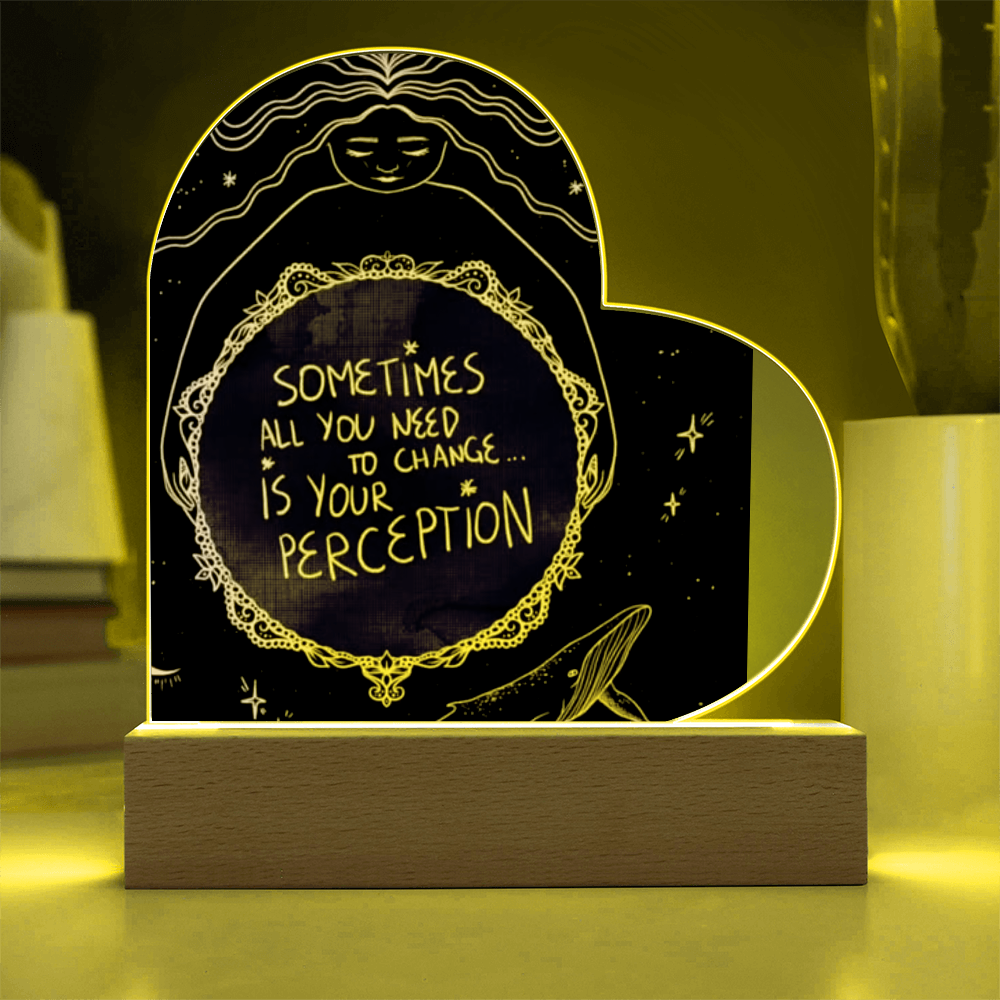 Heaven Here Heaven Now Heart Acrylic Plaque with LED lights