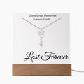 Graduation Cap Name Necklace with Engraved Acrylic stand backlit with LED lights.